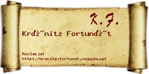 Kránitz Fortunát névjegykártya